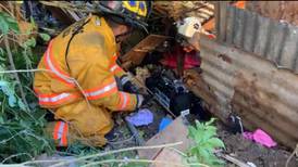 Árbol cae sobre casa en Alajuela, bomberos tratan de salvar a mujer que está prensada