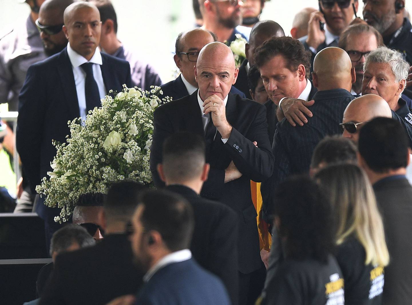 Funerales de Pelé, en el estadio del Santos. AFP.