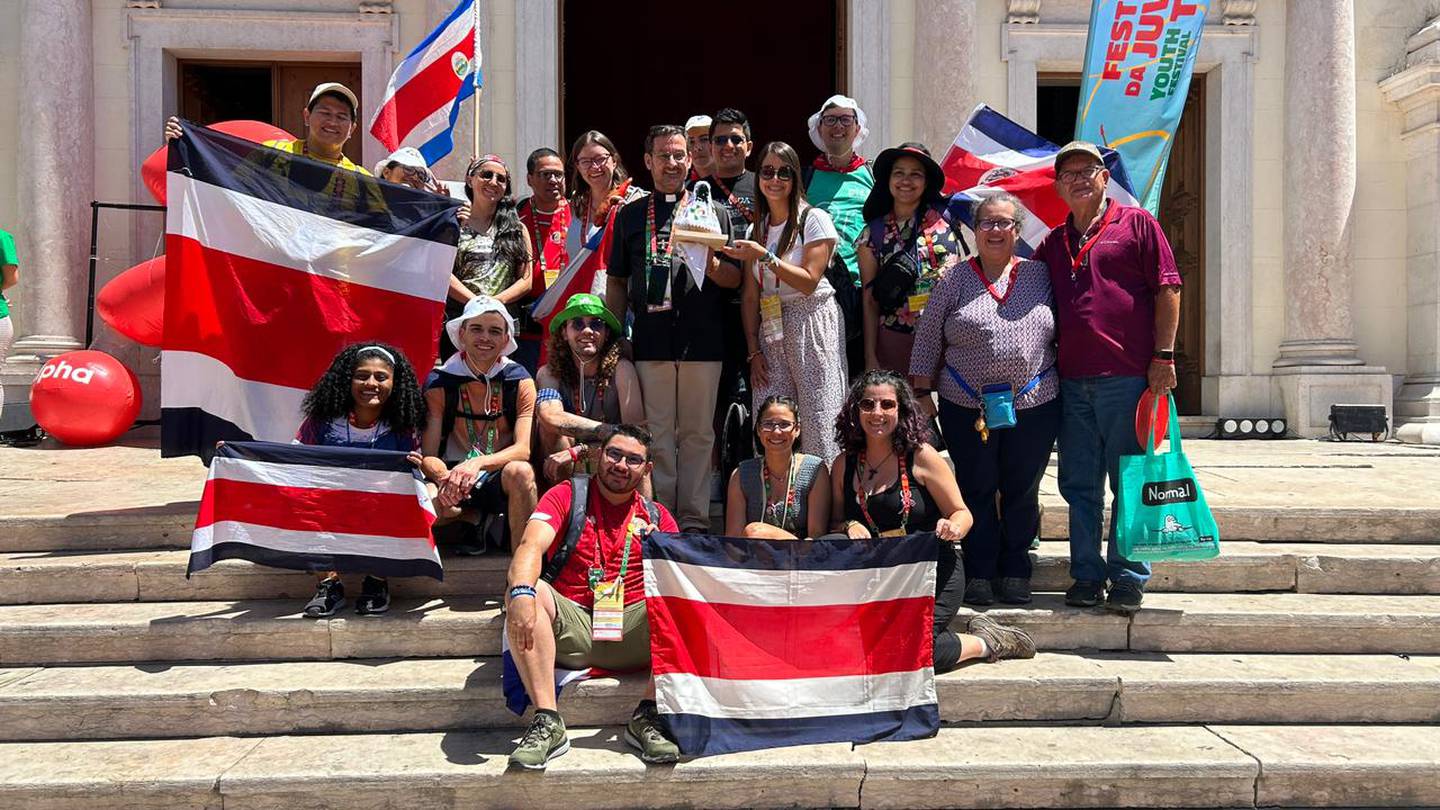 Una romería simbólica realizó un grupo de ticos que se encuentra en Portugal como parte de la delegación oficial costarricense presente en la Jornada Mundial de la Juventud 2023