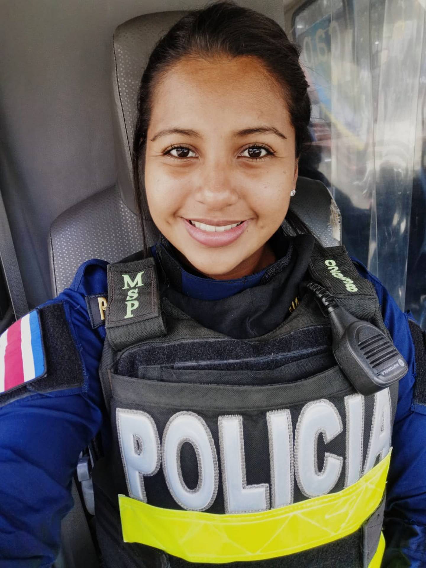 Kely Rodríguez, oficial de la Fuerza Pública. Foto cortesía.