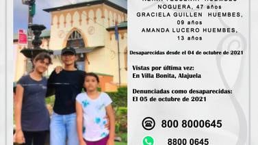 Mamá y sus dos hijas desaparecieron en Alajuela