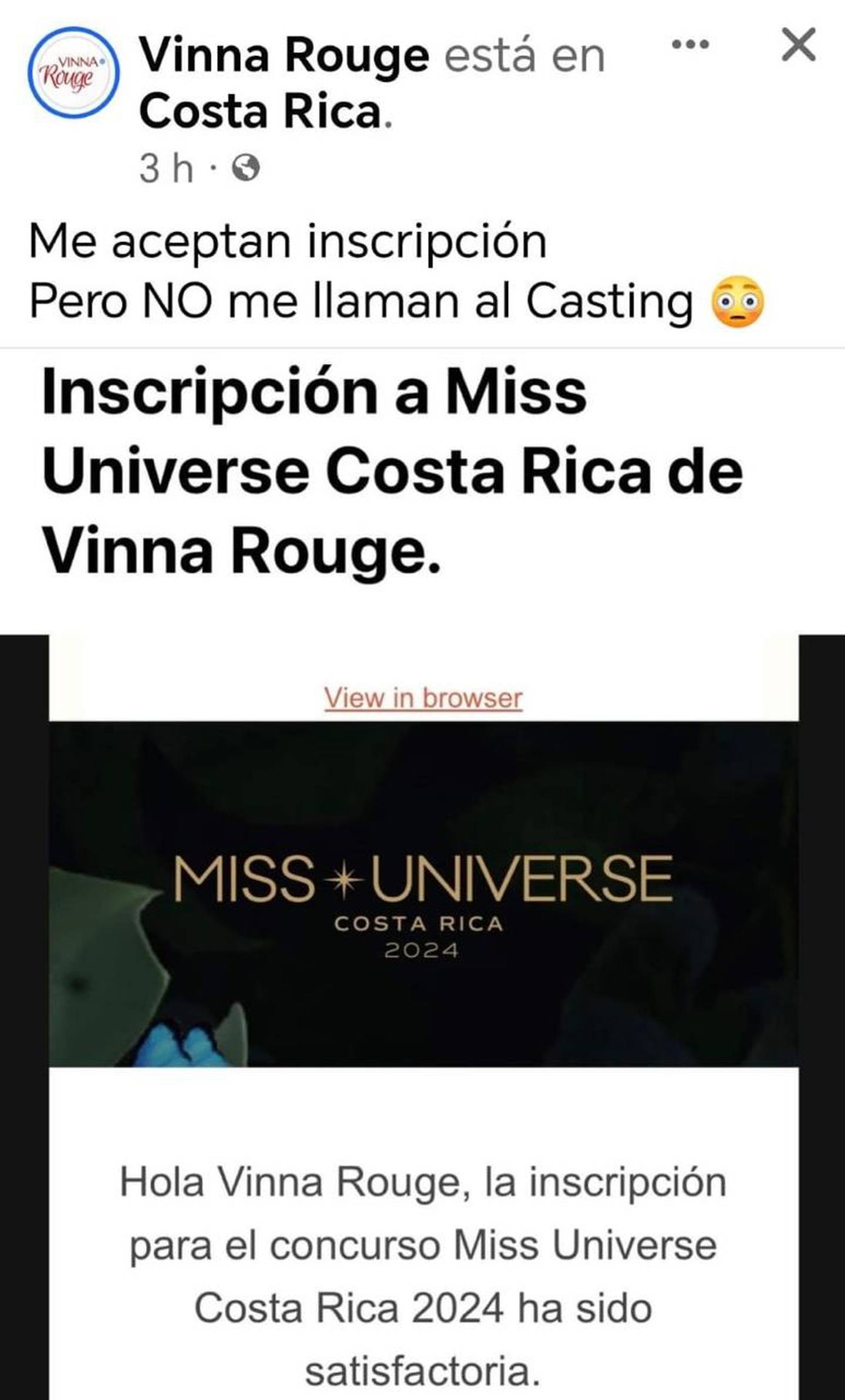 Mujer transgénero Vinna Rouge irá con todo contra el Miss Costa Rica