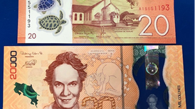 El billete de 20 córdobas de Nicaragua es gemelo del de ₵20 mil tico, tenga cuidado