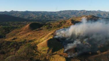 50 bomberos intentan controlar tres incendios forestales en Turrubares y Guanacaste 