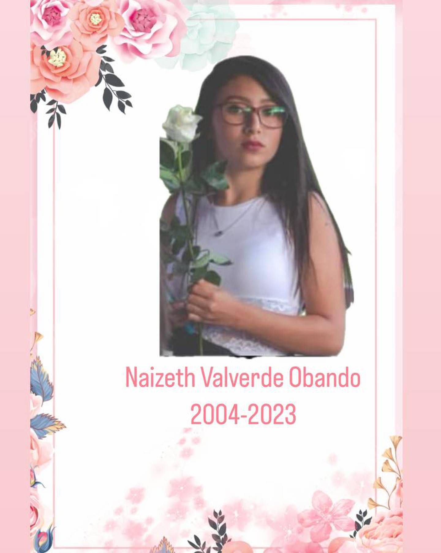 Naizeth Alvarado falleció cuando el carro en el que viajaba cayó a un guindo en Cartago. Foto Facebook.