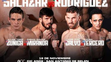 Costa Rica tendrá espectacular cartelera de peleas MMA y Jiu-jitsu brasileño en noviembre