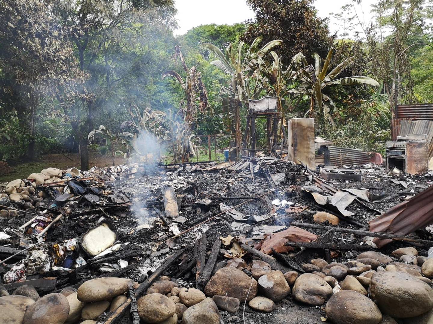 Hombre detenido en Guácimo por quemar casa de su mamá. Foto cortesía.