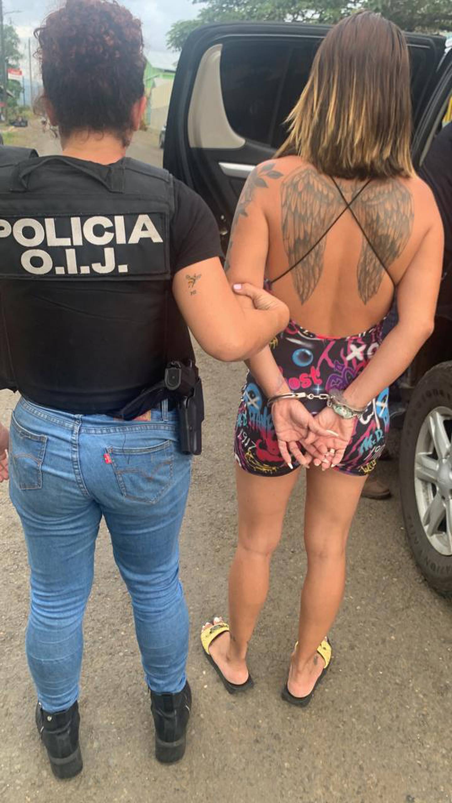 La mujer fue detenida  este martes en Los Ángeles de Peñas Blancas, en San Ramón. Foto OIJ.