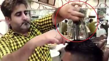 (Video) Peluquero usa 15 tijeras al mismo tiempo para realizar sus cortes ¿Se anima a ponerle la cabeza?
