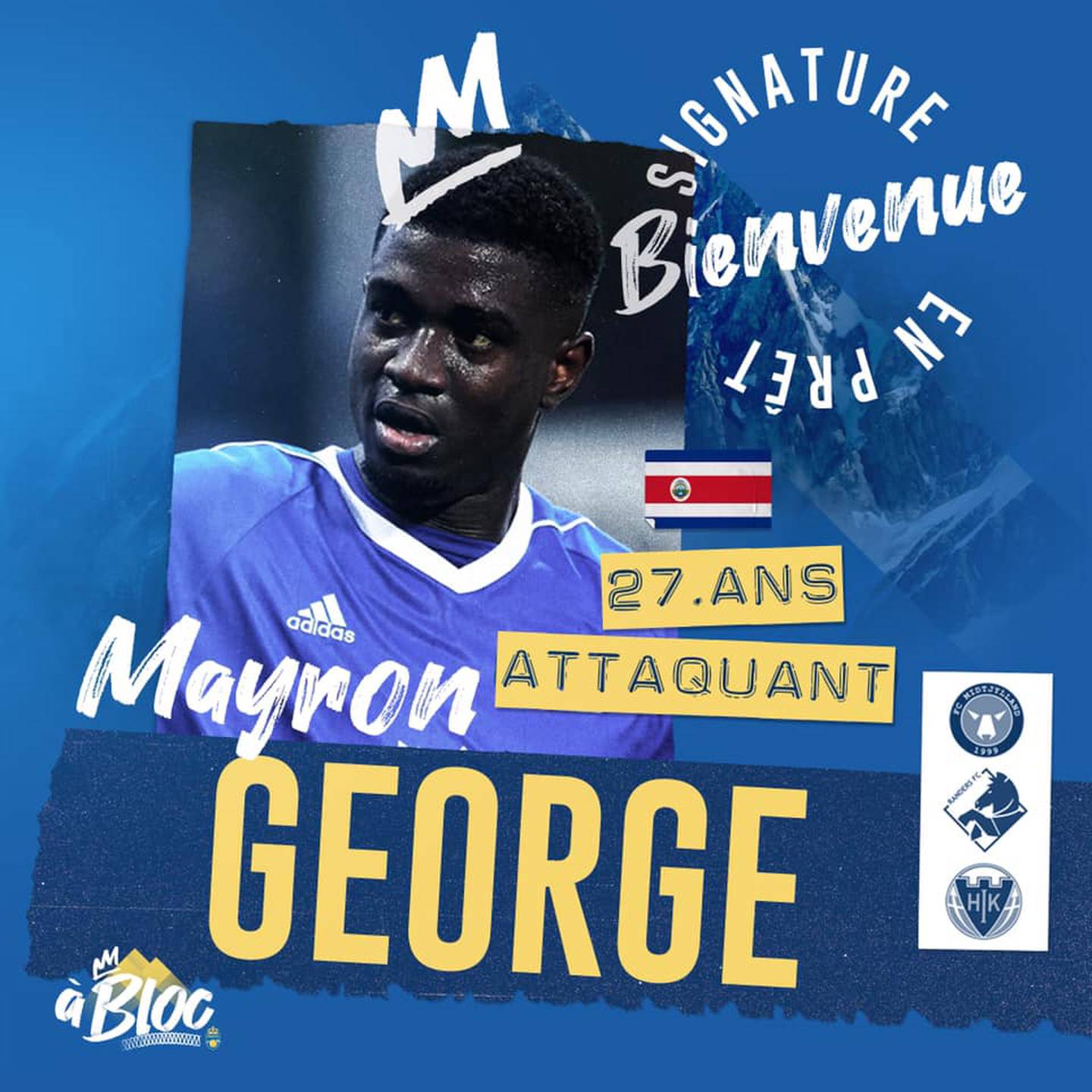 El delantero limonense, Mayron George, desde el pasado 30 de enero ya tiene un nuevo equipo, el PAU FC de la segunda división de Francia y con esto se pone su novena camiseta diferente en Europa.