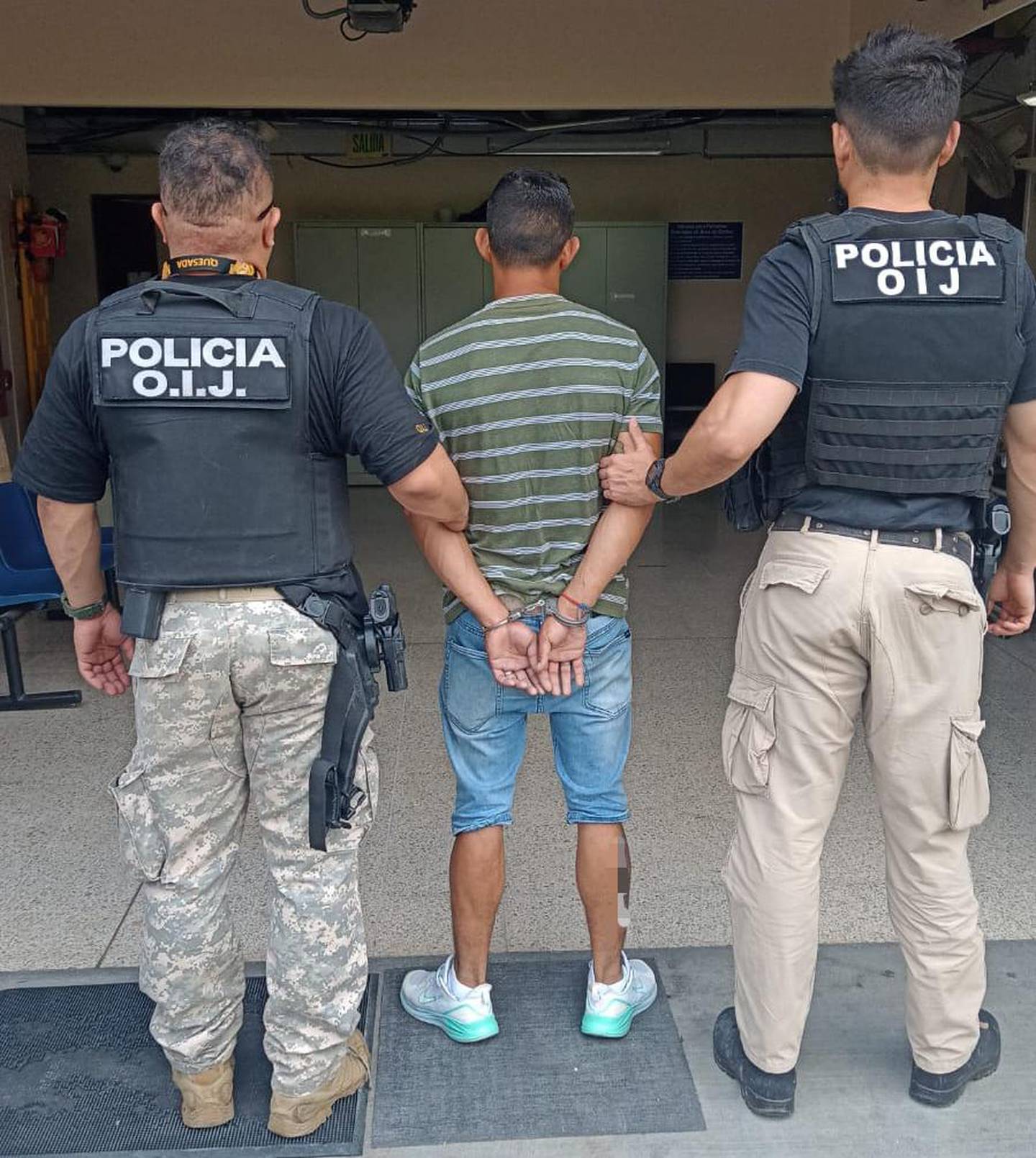 El sospechoso fue detenido este jueves en Pococí. Foto OIJ.