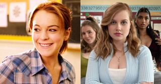 Lindsay Lohan (izq) y Angourie Rice (der) en 'Mean Girls'.
