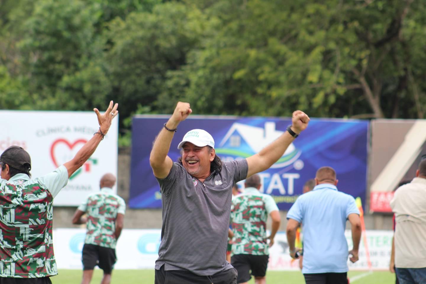 Horacio Esquivel festejó a más no poder el triunfo de Guanacasteca contra Alajuelense en el Estadio Chorotega.