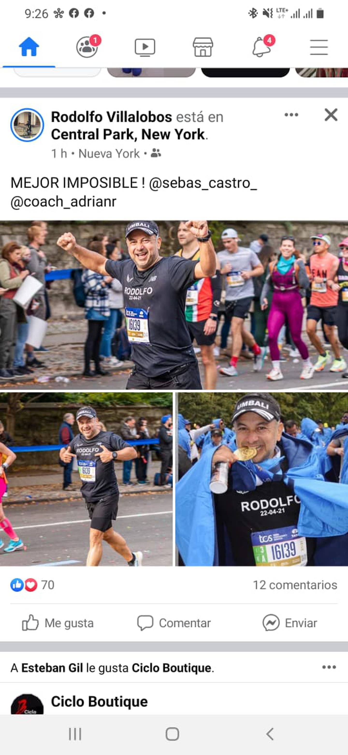 Rodolfo Villalobos, maratón de Nueva York