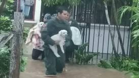 Tormenta Bonnie: Policías rescatan a adultos mayores, niños y perritos en La Cruz