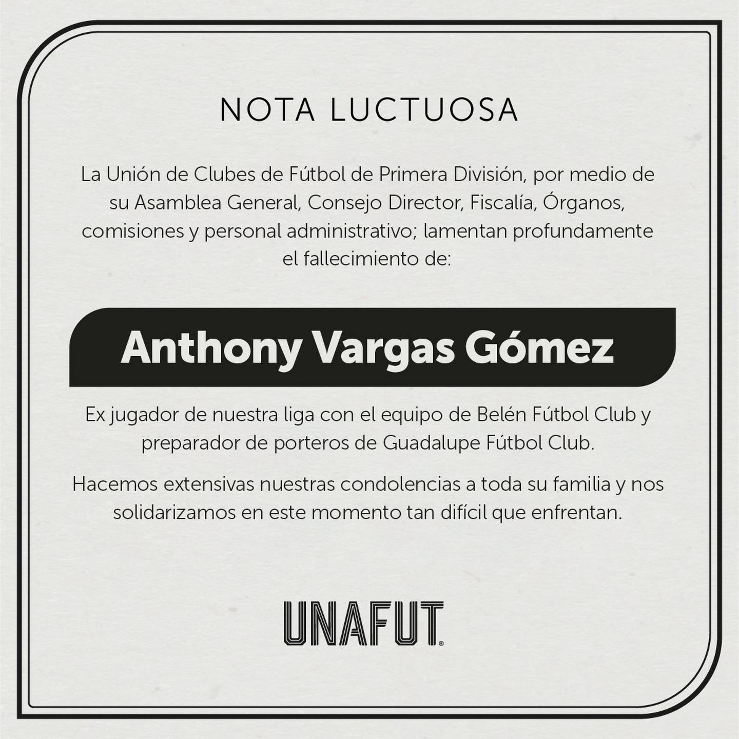 Anthony Vargas, preparador de porteros de Guadalupe. Prensa Unafut.