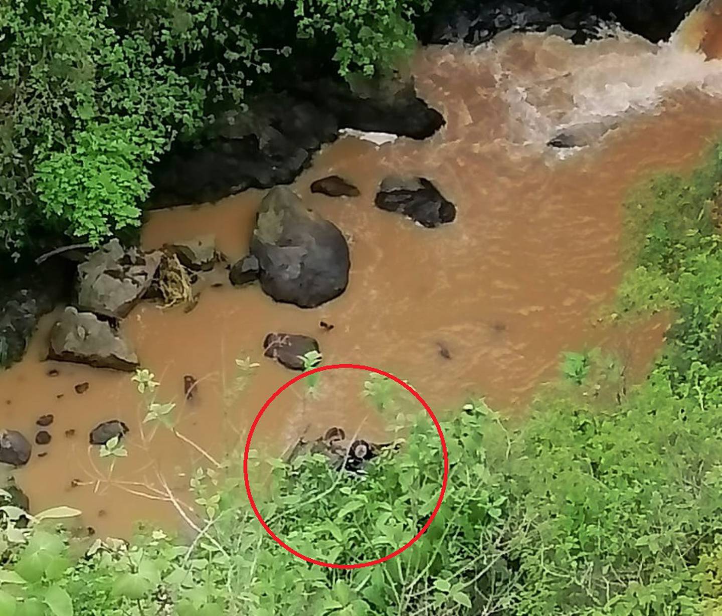 Pareja fallece al caer con su carro a gundo de 100 metros de profundidad en Naranjo de Alajuela. Foto cortesía.