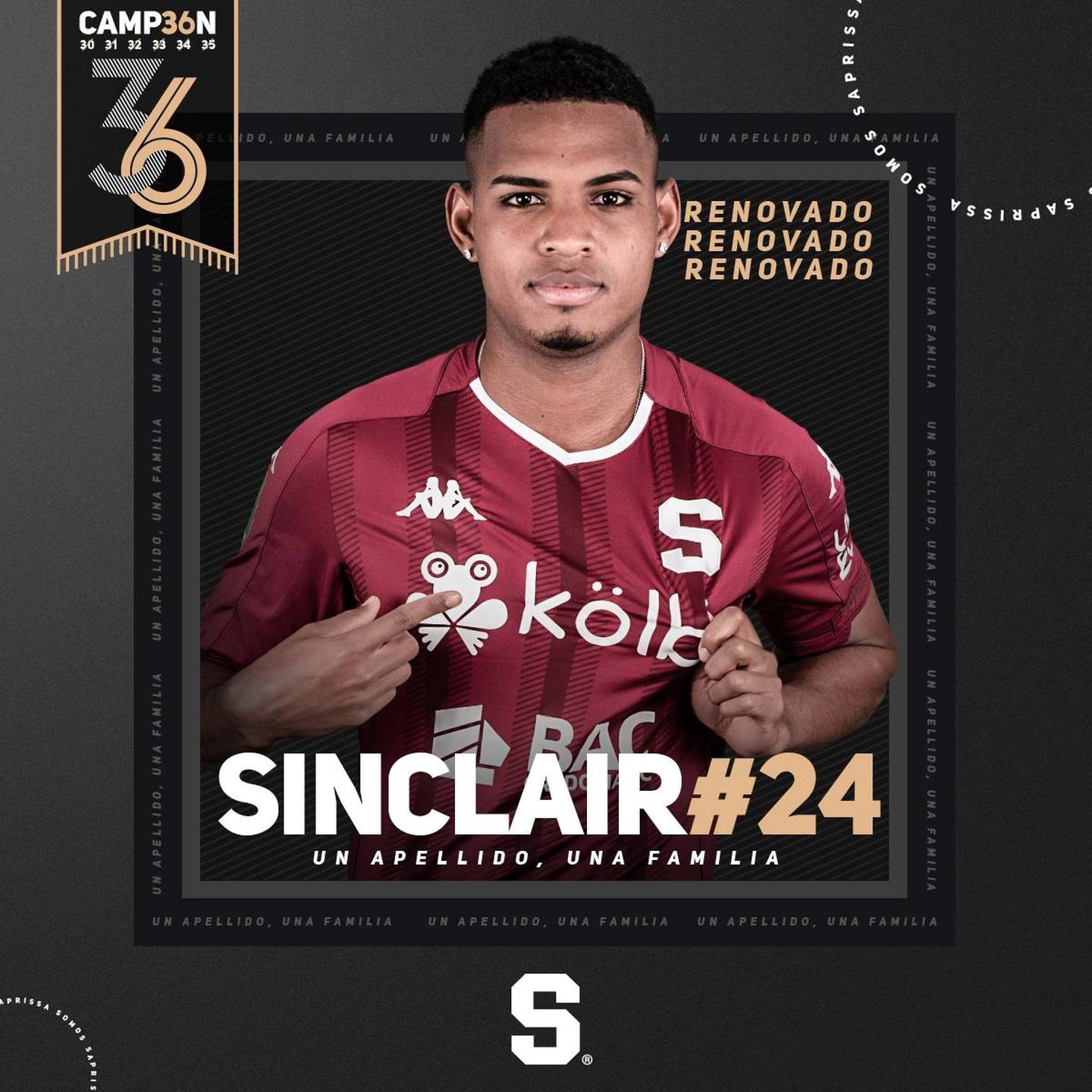 Sinclair se quedará con el Sapri por tres temporadas más. Prensa Saprissa.