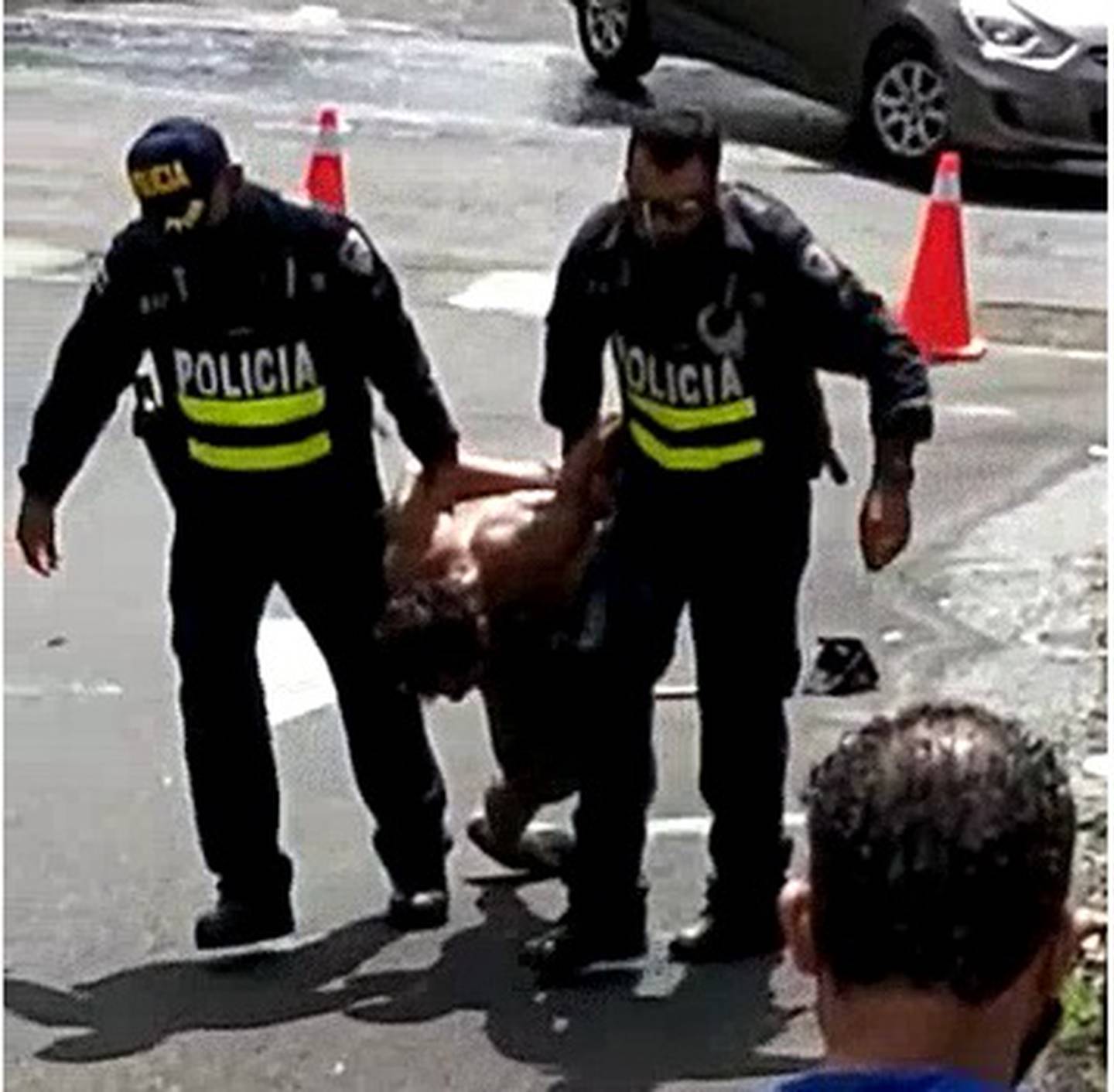 Detienen a sospechoso de herir a oficial en Santa Bárbara de Heredia. Foto cortesía.