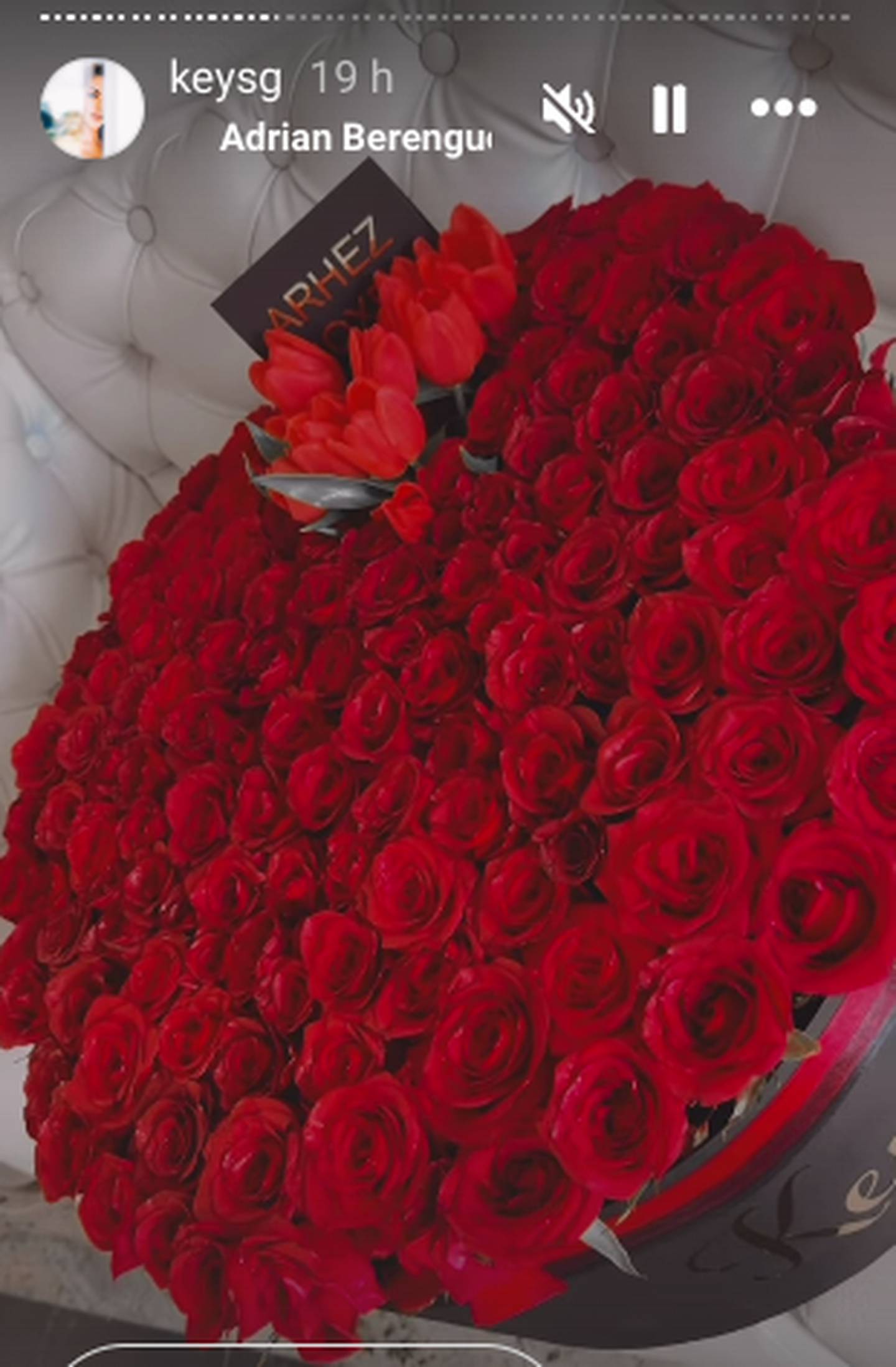 Keyla Sánchez recibió otro arreglote de rosas rojas para su cumpleaños.