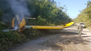 Avioneta fumigadora se estrelló contra árbol en Limón 