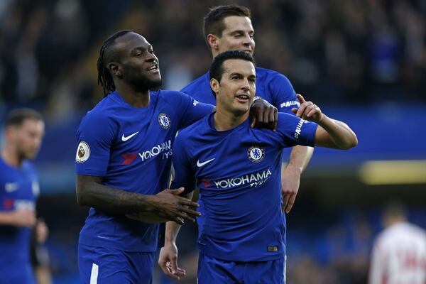 Pedro Rodríguez no faltó el festín goleador del Chelsea frente al Sotke City. El español anotó el 3-0. AFP