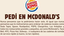 Burger King le pide que por favor compre en McDonald’s