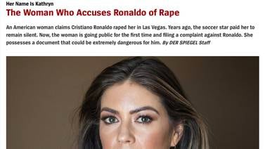 Exmodelo acusa a Cristiano Ronaldo de violación