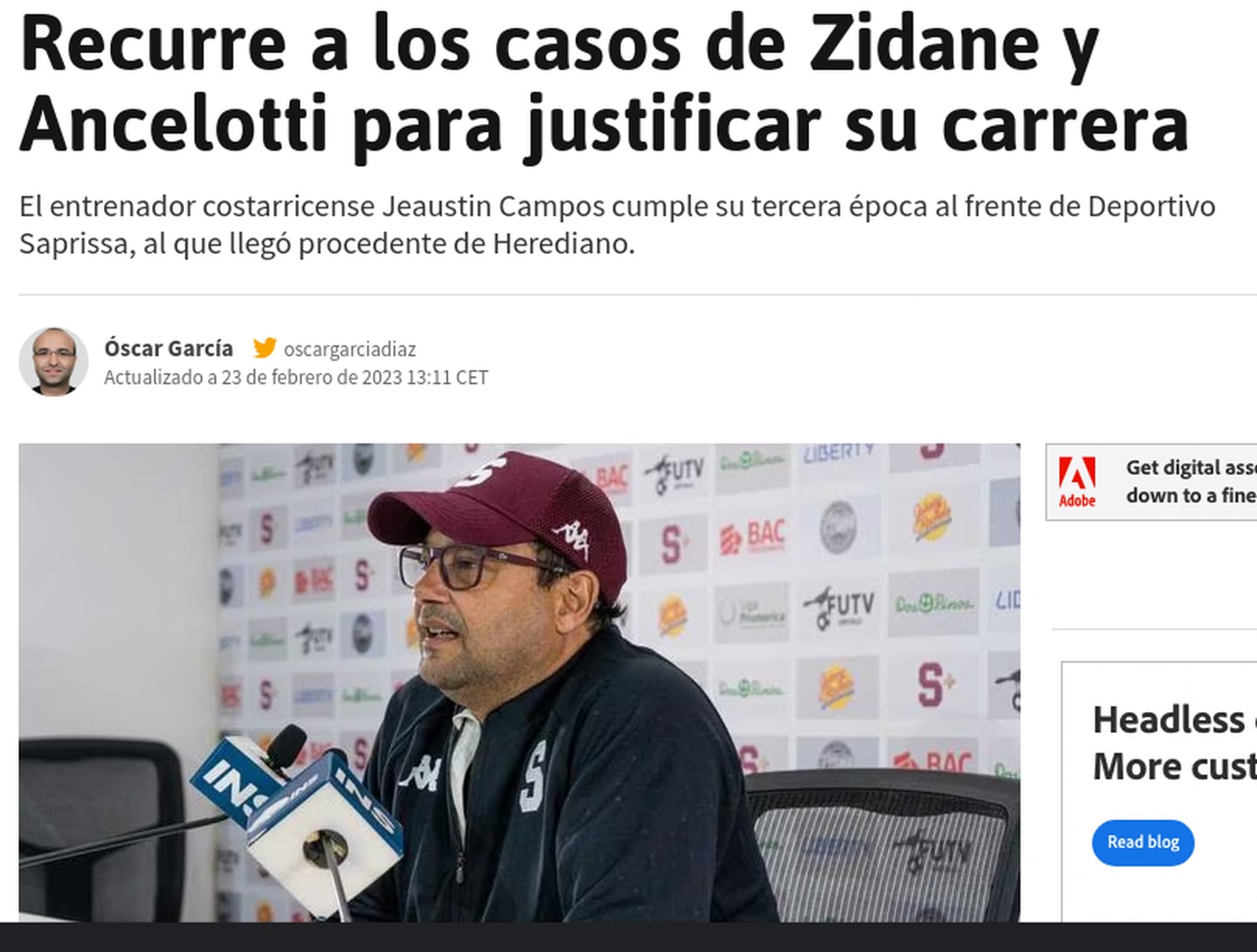 Jeaustin Campos, Saprissa, diario As, España