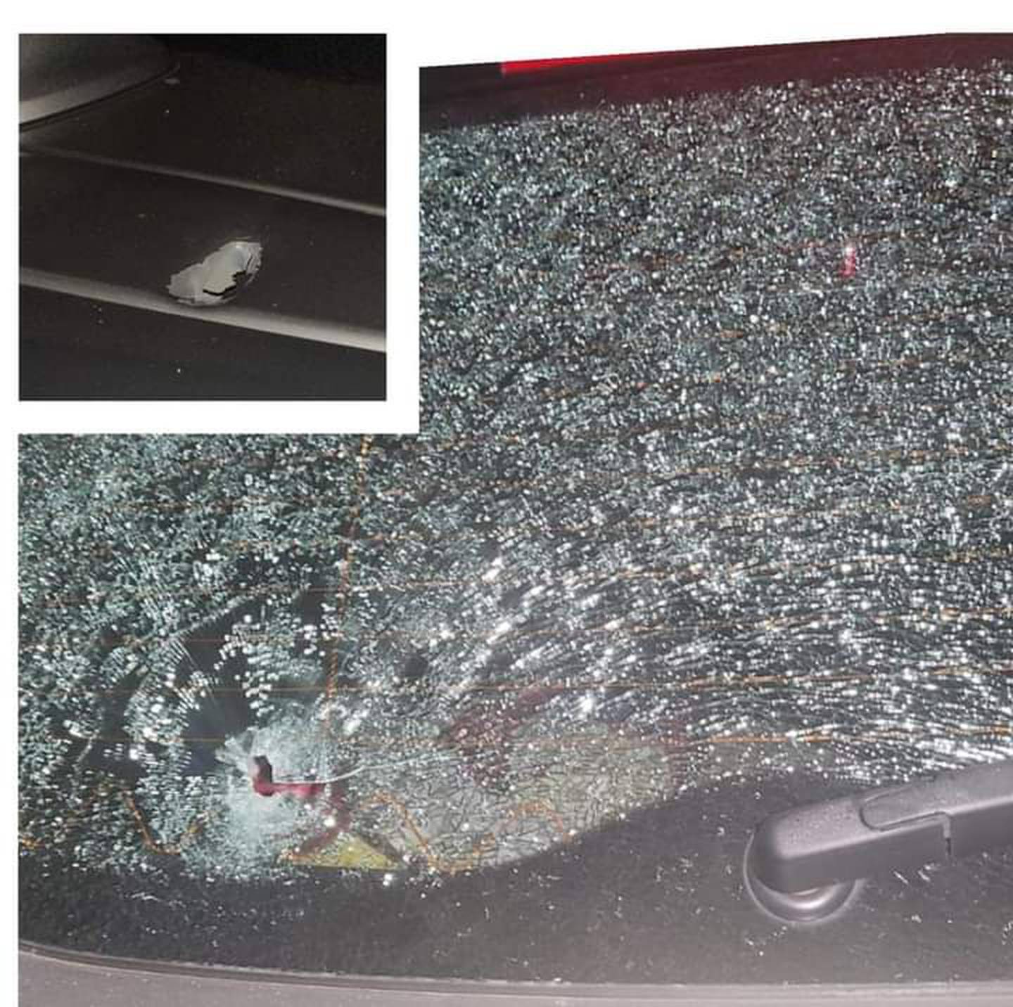 El carro de una jueza de la República de apellido Castro recibió cuatro impactos de bala la noche de este jueves 21 de marzo del 2024 en Tarbaca. Foto: Cortesía para La Teja