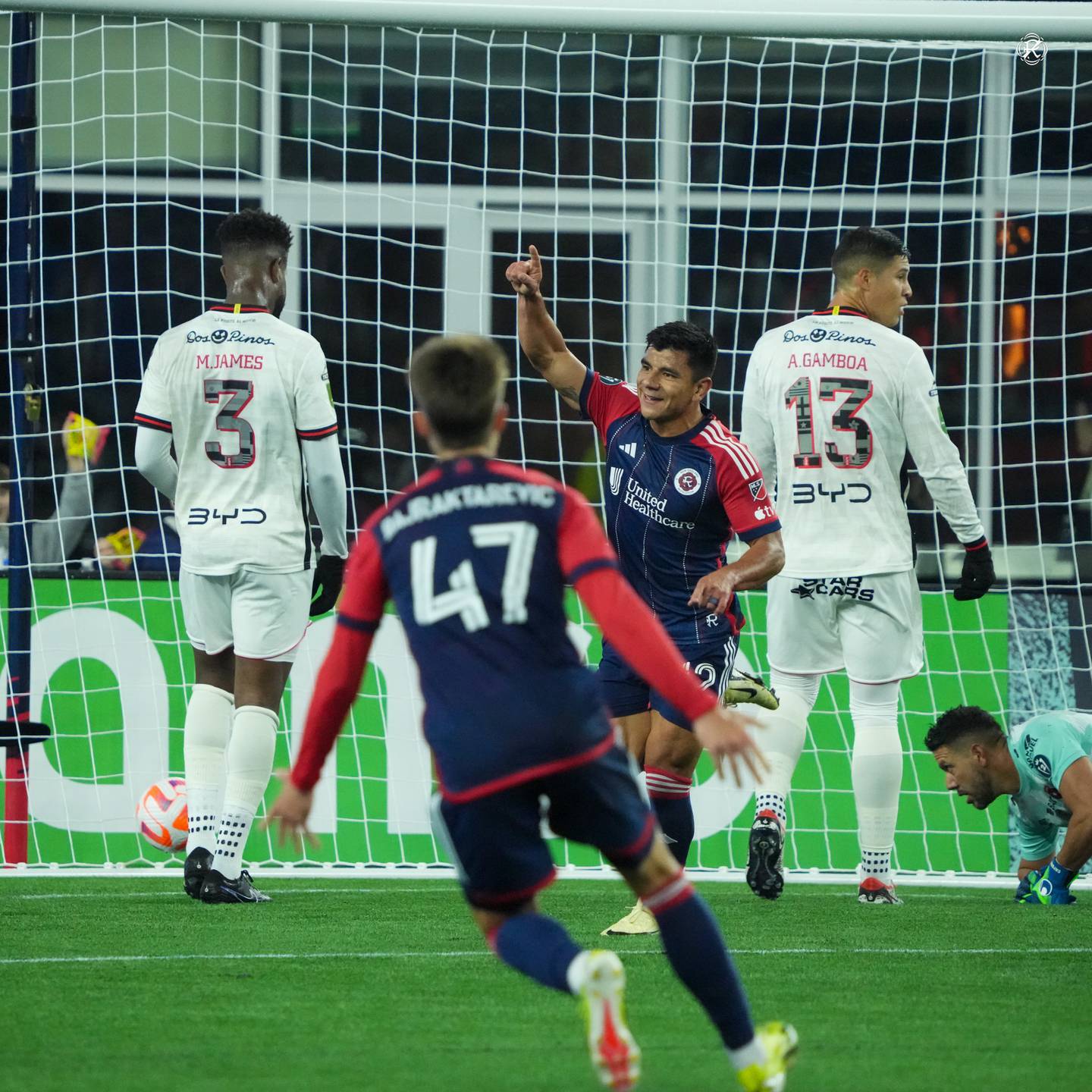 New England Revolution goleó 4-0 a Alajuelense en los octavos de final de la Copa de Campeones de Concacaf. Foto: Facebook NER