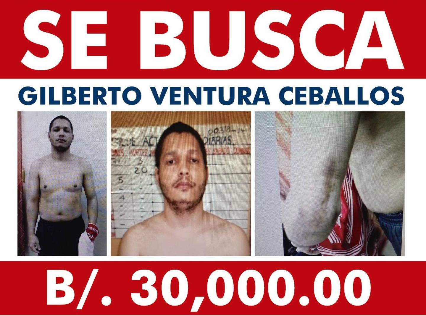 Gilberto Ventura Ceballos, condenado a 50 años por homicidio de cinco universitarios de origen chino en Panamá. Foto Policía Nacional de Panamá