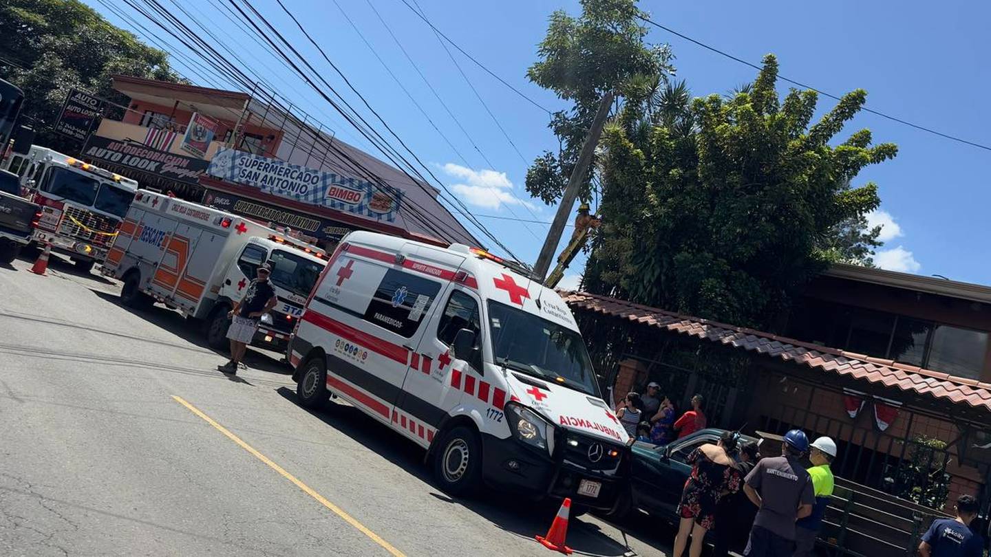 Un muchacho de entre 20 años y 25 años murió al sufrir una descarga eléctrica cuando estaba subido en un árbol. Foto: Noticias de última hora Alajuela