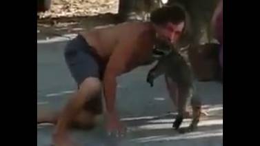Video: Denunciarán a hombre que en Manuel Antonio se paseó con mapache en la boca