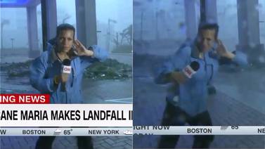 (Video) Vientos del huracán María arrastraron a reportera de CNN