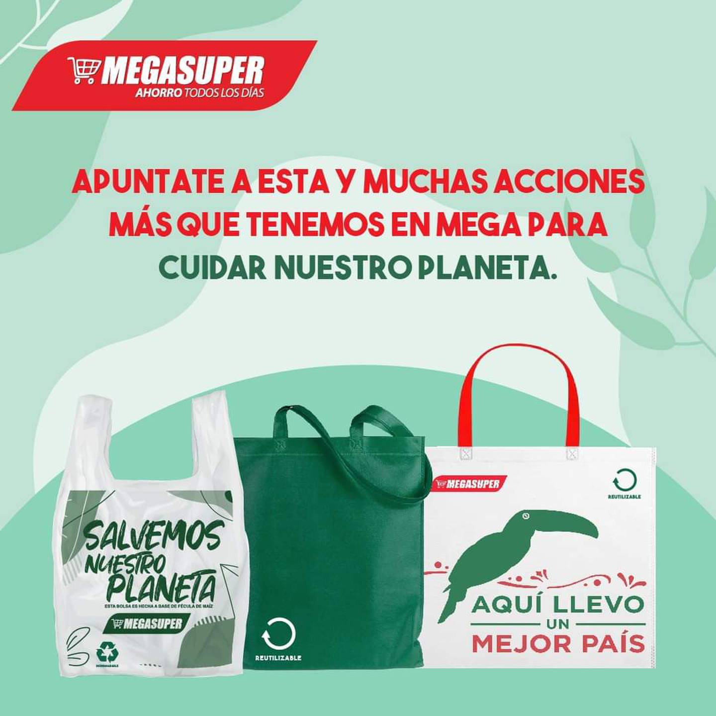 Megasúper ofrece bolsas de tela para que sus clientes dejen de lado las bolsas plásticas.