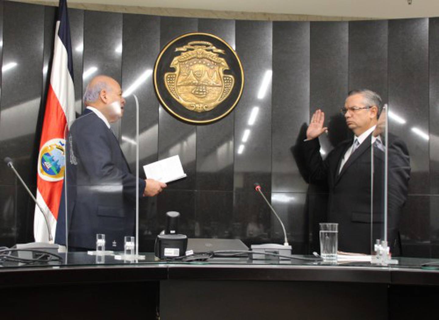 Magistrado Luis Porfirio Sánchez Rodríguez fue juramentado como el nuevo Presidente de la Sala Segunda. Foto Poder Judicial.