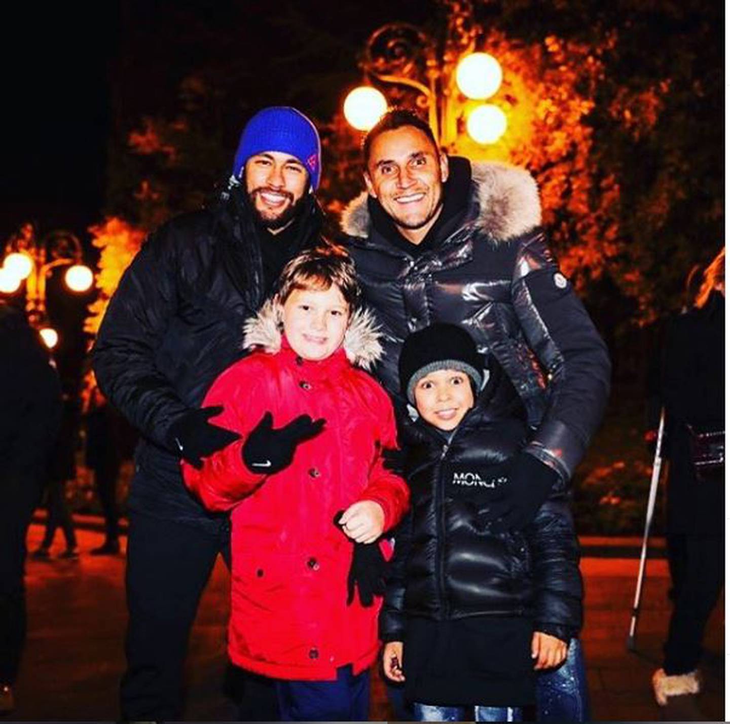Neymar y Keylor llevaron a sus hijos. Tomado de Instagram