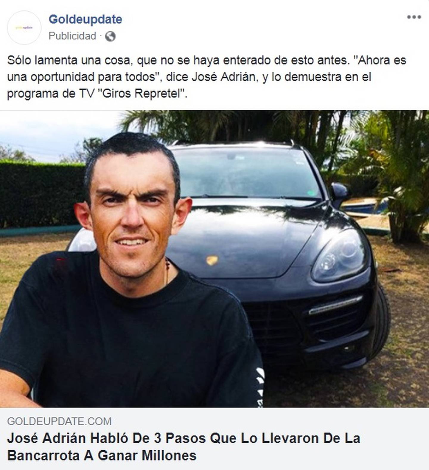 Usan imagen de exciclista José Adrián Bonilla para estar en Facebook