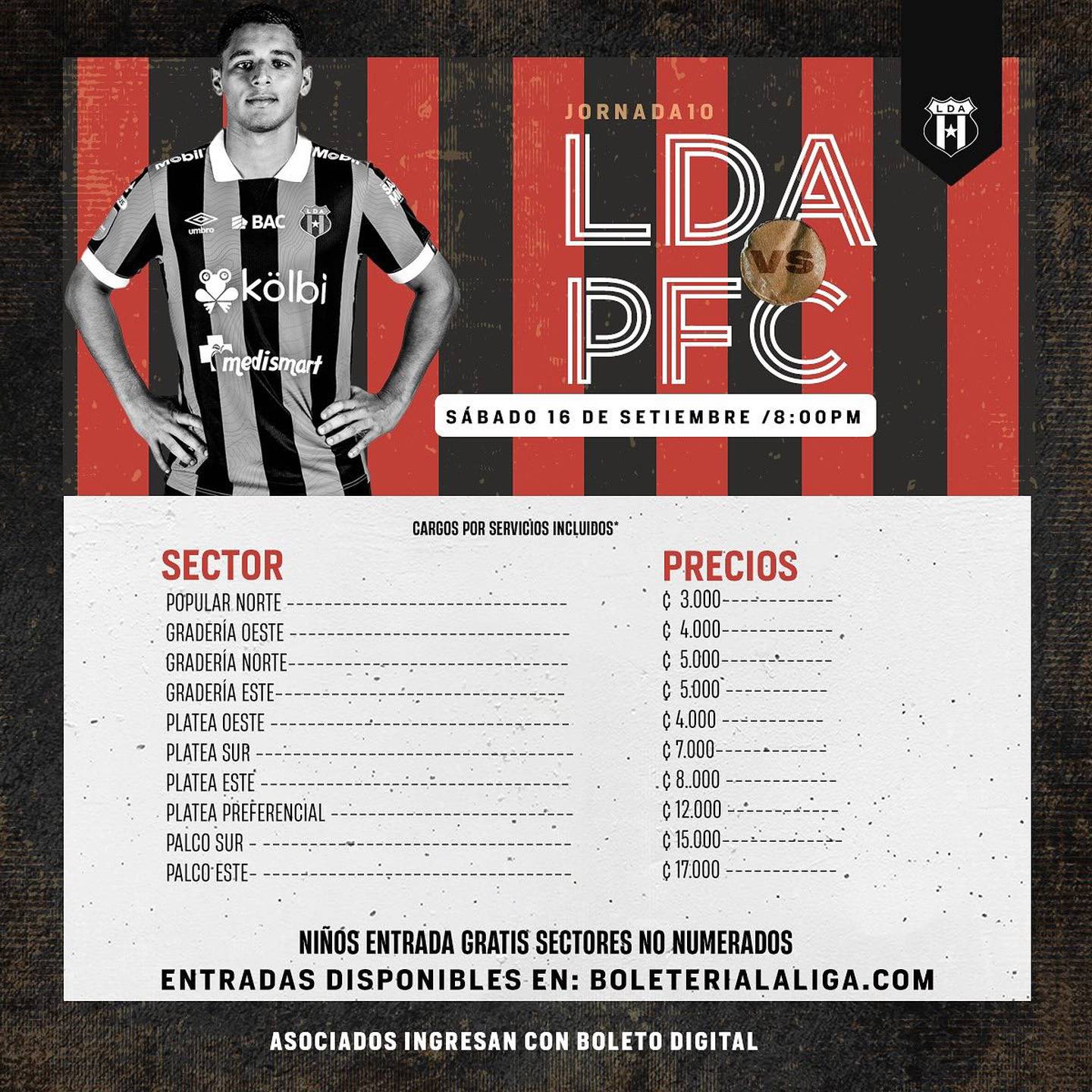 Estos serán los precios para el juego de Alajuelense ante Puntarenas FC.