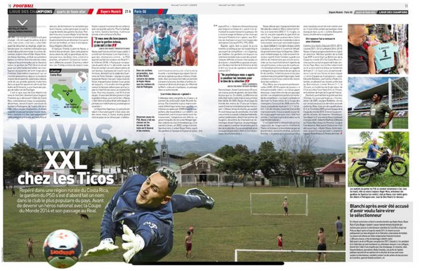 El periodista Loïc Pialat vino al país para hacer un trabajo sobre Keylor Navas y promete volver para ver a Saprissa jugar con aficionados. Cortesía.