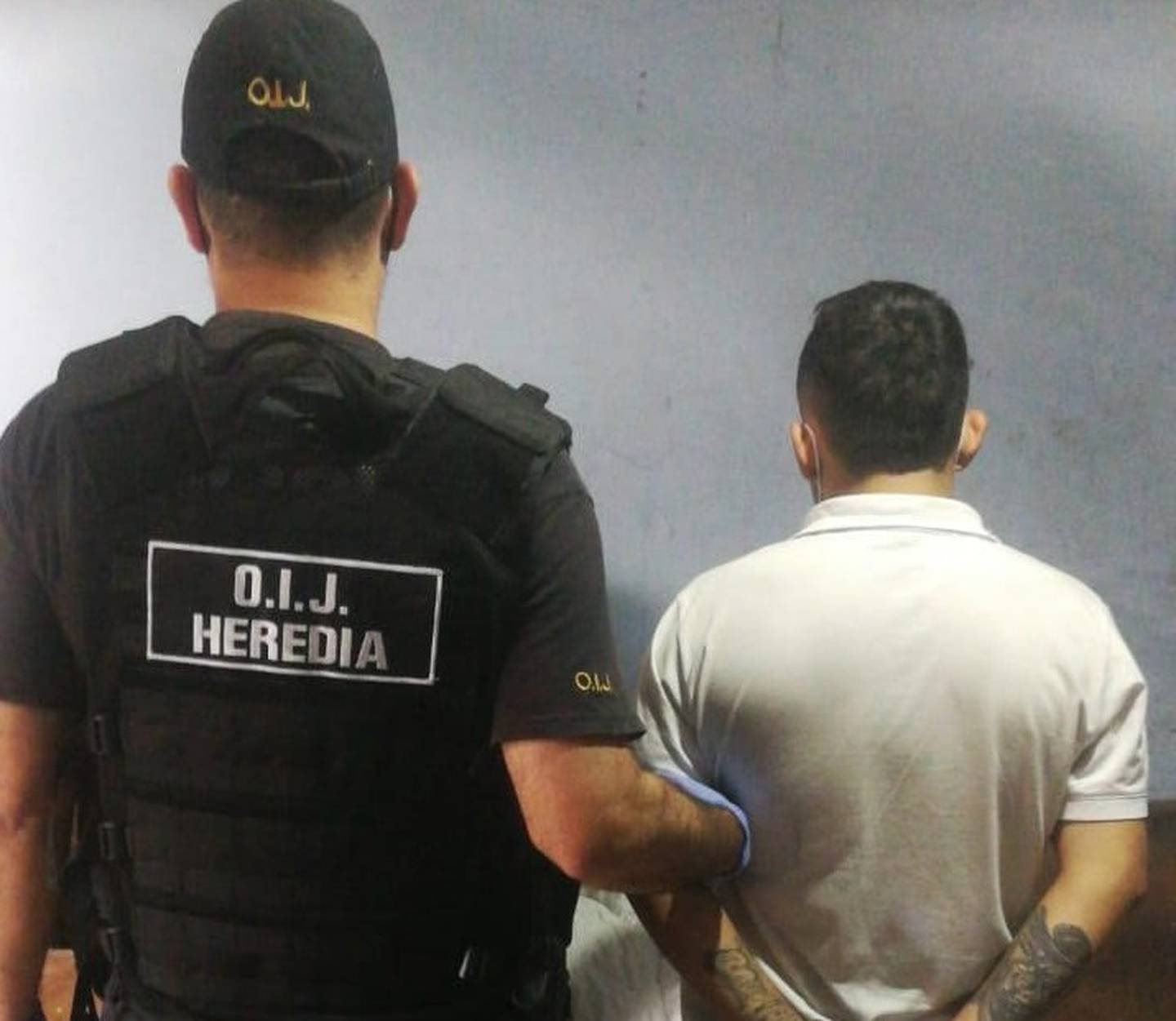 Detienen a sospechoso de asaltos en Santa Bárbara de Heredia. Foto OIJ.