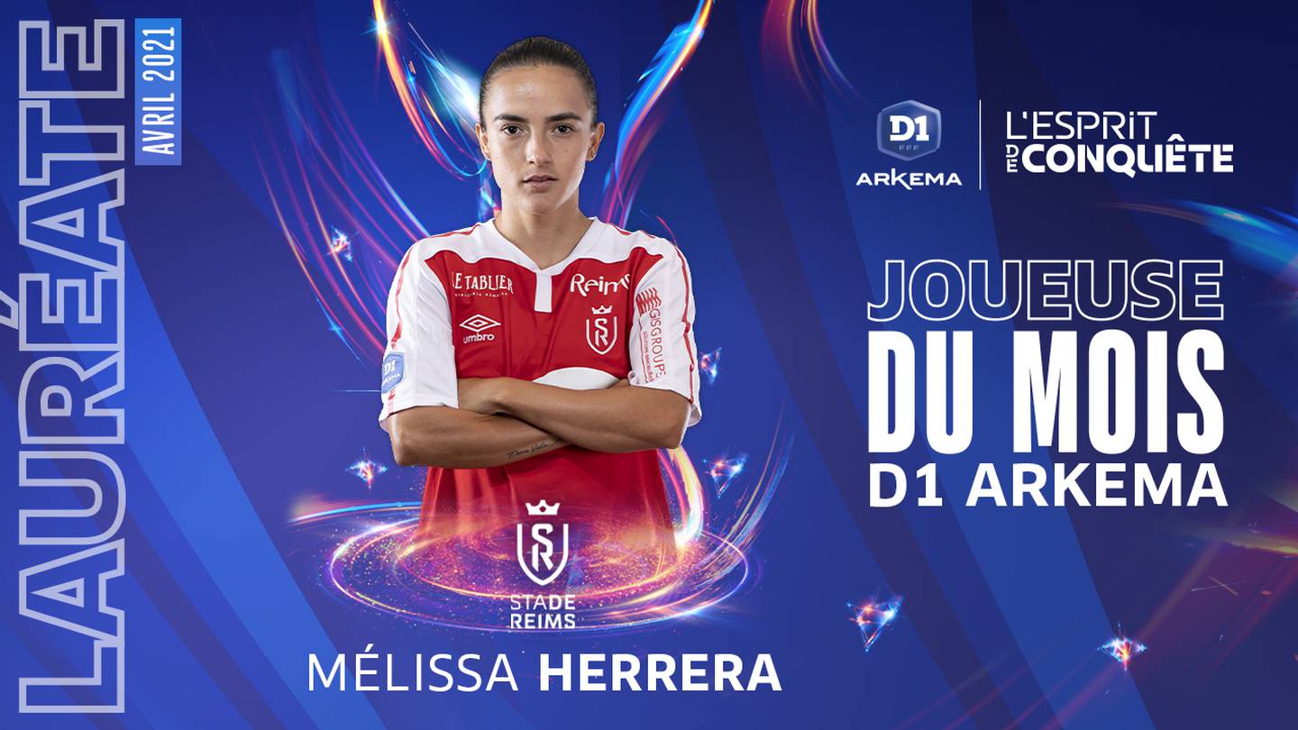 Melissa Herrera, mejor jugadora de los meses de marzo y abril en la liga francesa. Twitter.