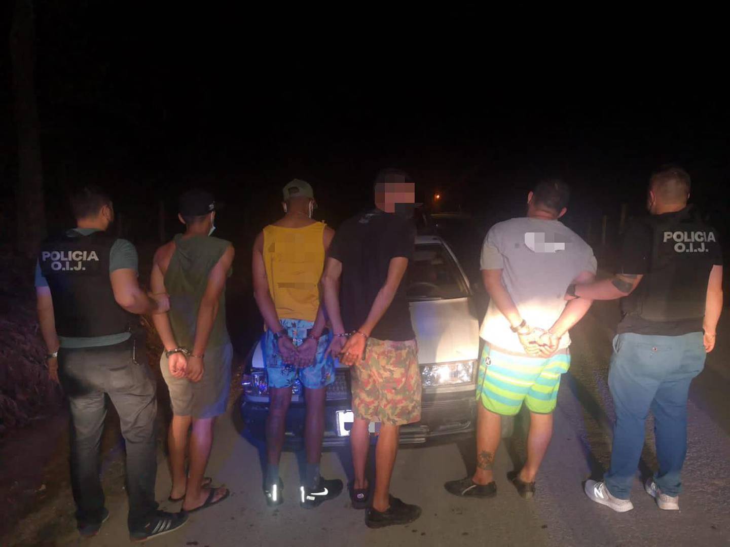 Detienen a siete sospechosos de integrar banda que al parecer robaba en casas de turistas en Guanacaste. Foto OIJ.