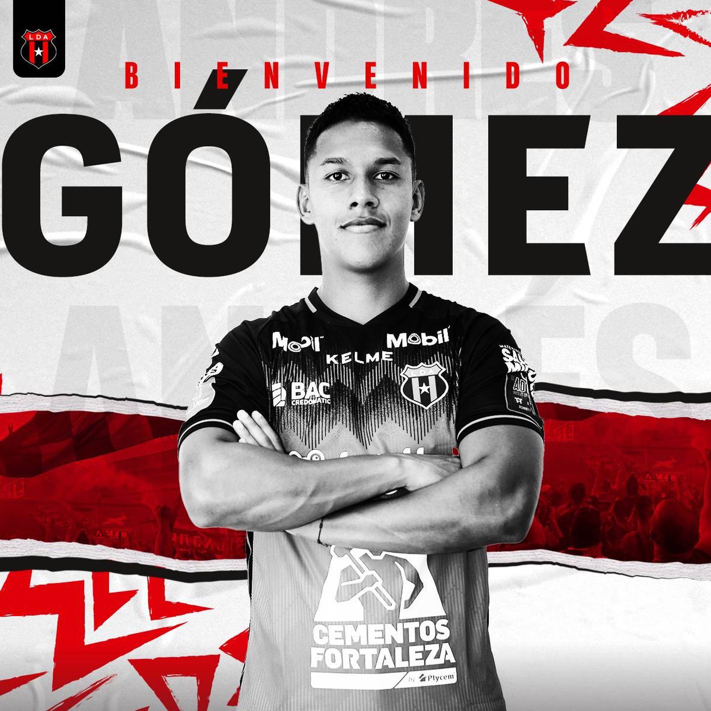 El delantero Andrés Gómez vuelve a Alajuelense. Twitter LDA.