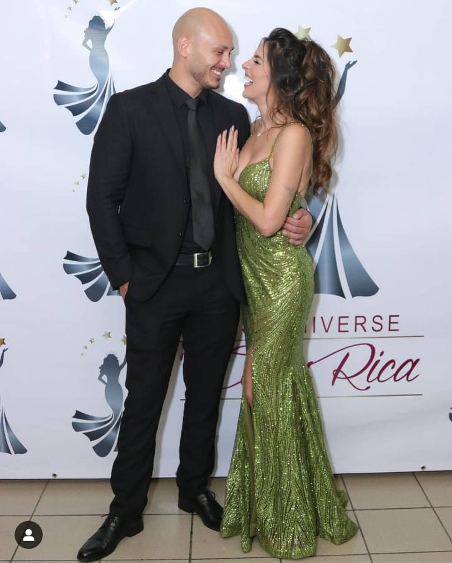 María Teresa Rodríguez, presentadora y su pareja Alexánder Miranda. Instagram.