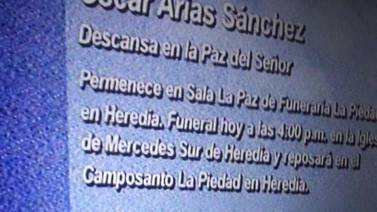 Confusión por muerte de tocayo del expresidente Óscar Arias  