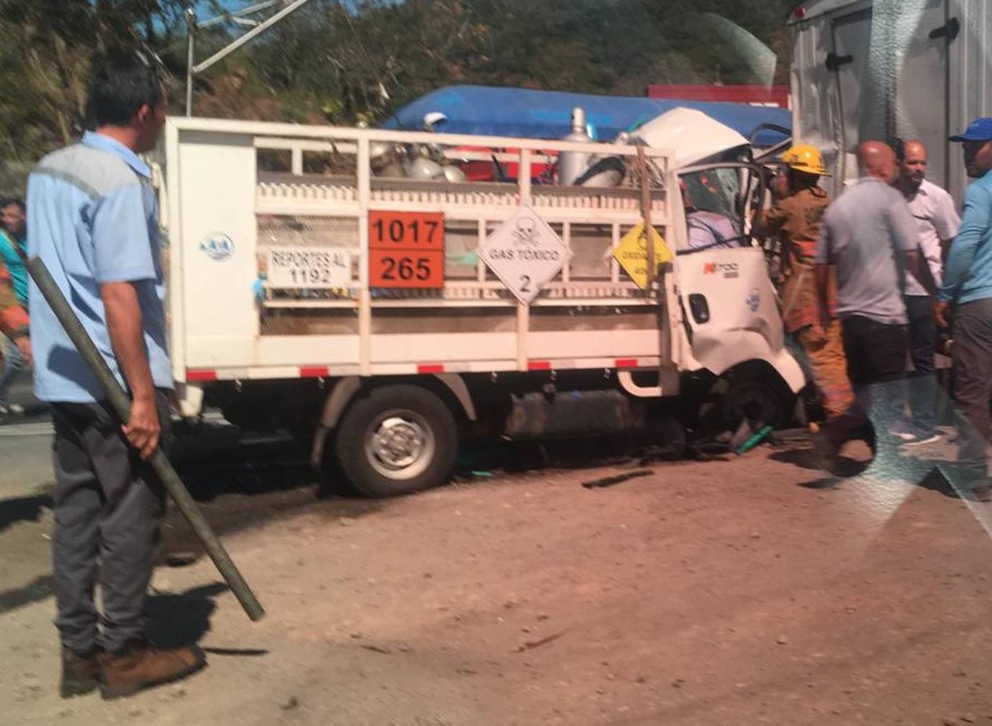 Choque entre dos camiones en San Miguel de Naranjo deja un fallecido y dos heridos. Foto cortesía.