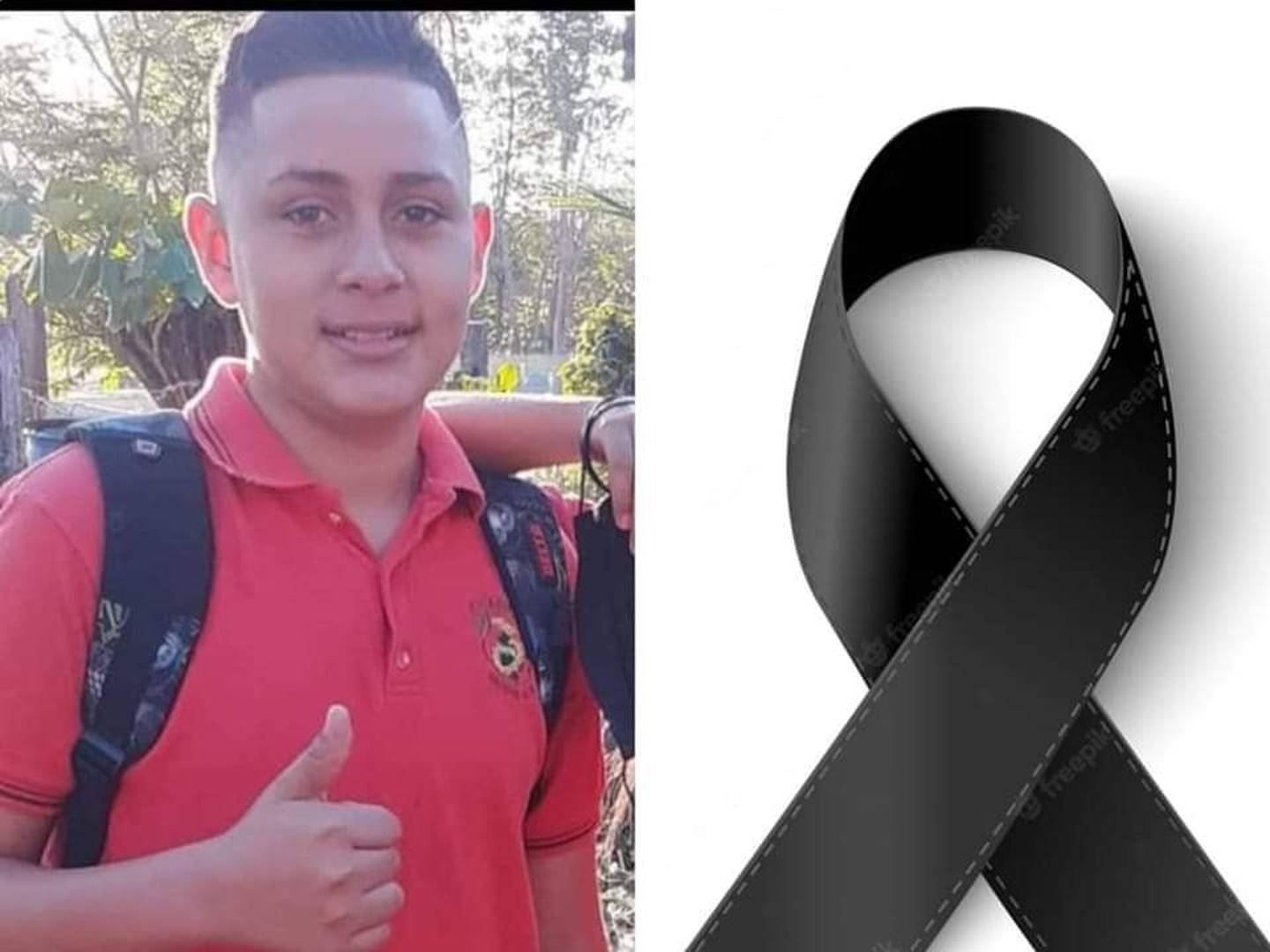 Dagoberto Cortés, joven de 13 años que falleció atropellado por conductor que se dio a la fuga en Nicoya. Foto cortesía.
