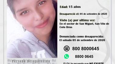 OIJ pide ayuda para dar con quinceañera que desapareció hace tres meses